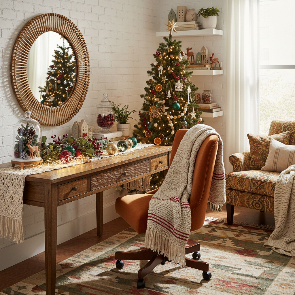 Boho Christmas Home Office