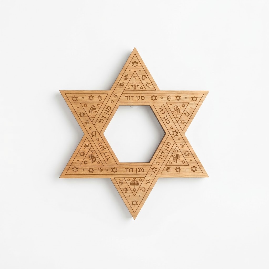 Star of David Wooden Wall Plaque