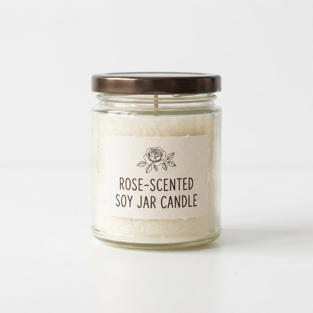 Rose-Scented Soy Jar Candle