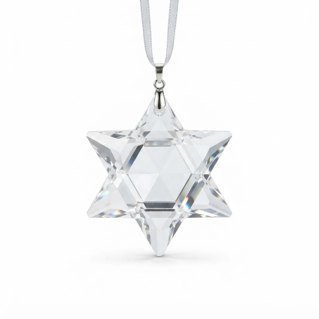 Elegant & Peaceful Crystal Star of David Ornaments