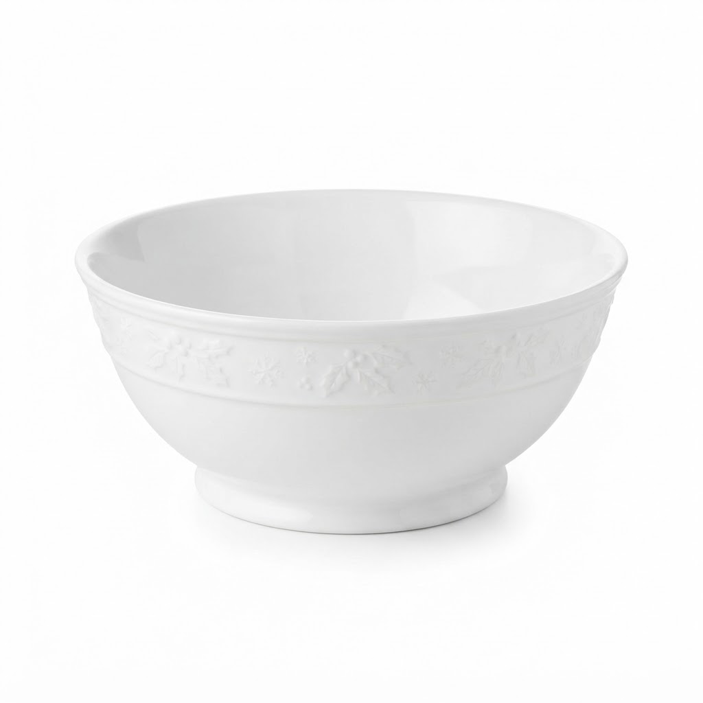 Transitional Ceramic White Serving Bowls