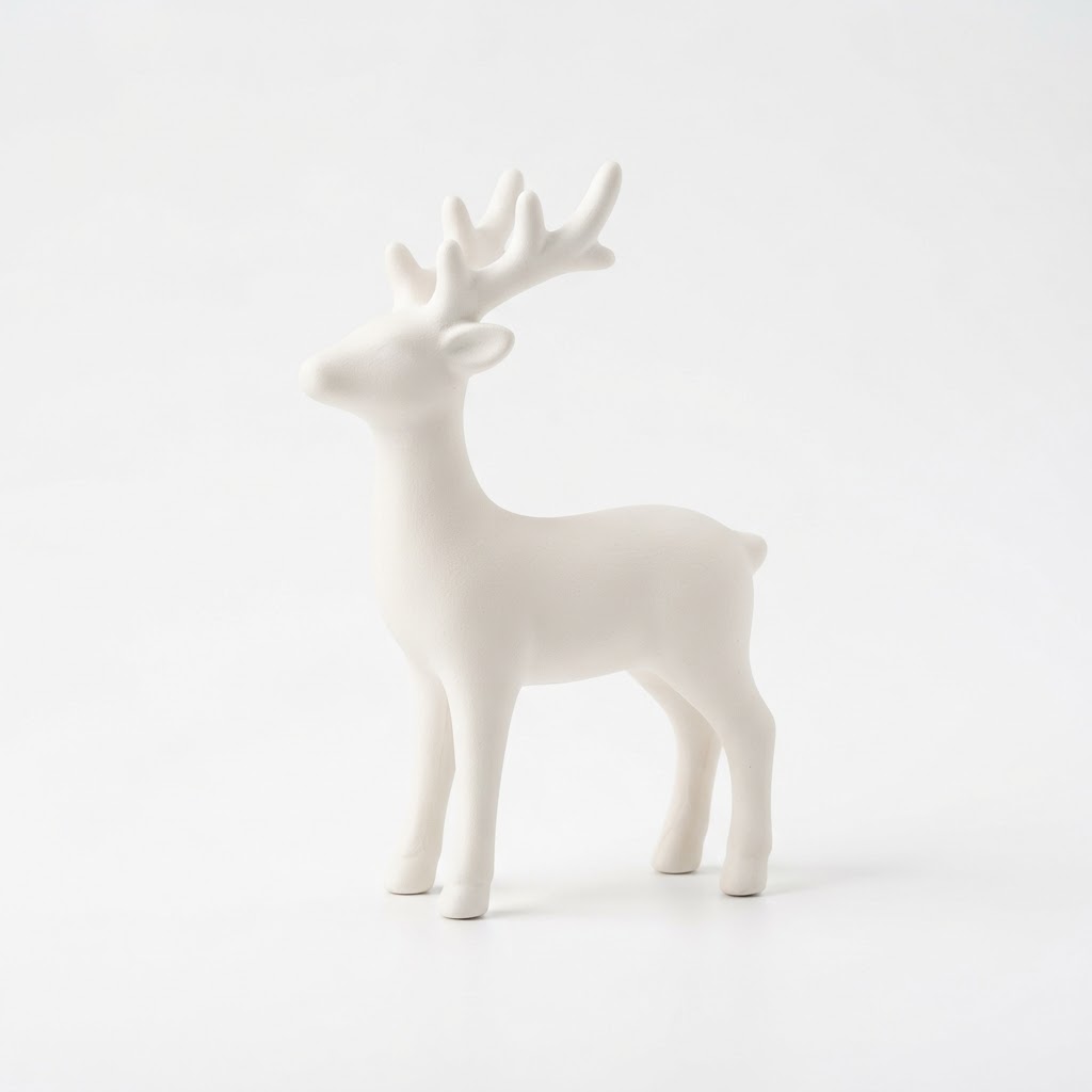Ceramic Reindeer Figurine