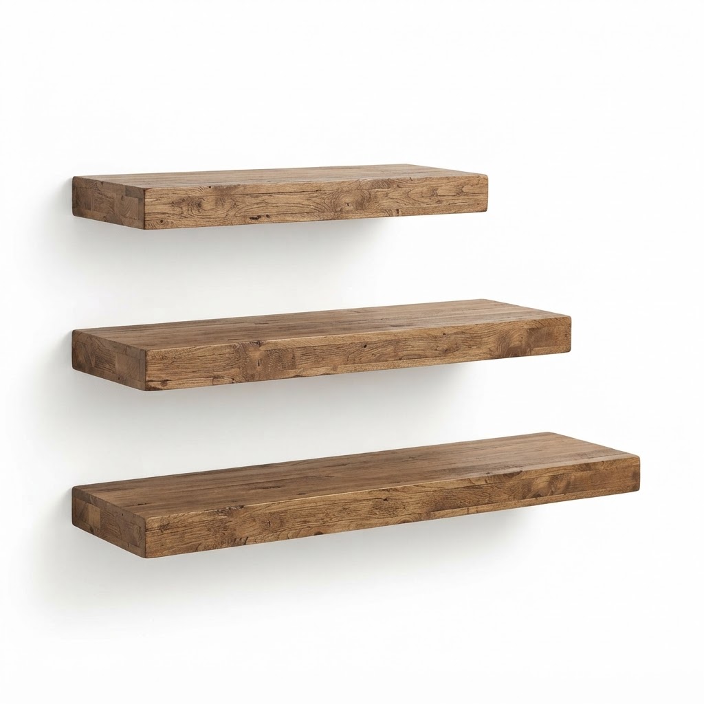 Floating Wooden Wall Shelves