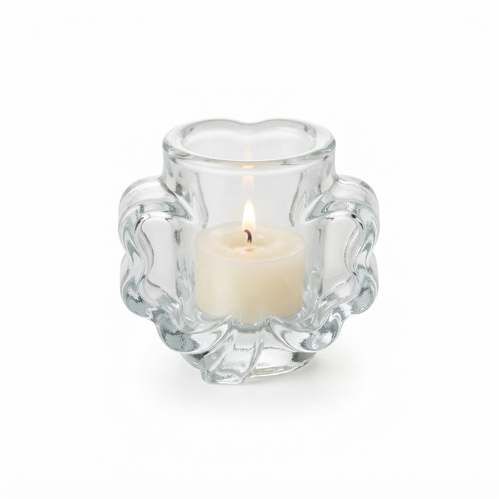 glass clover candle votive