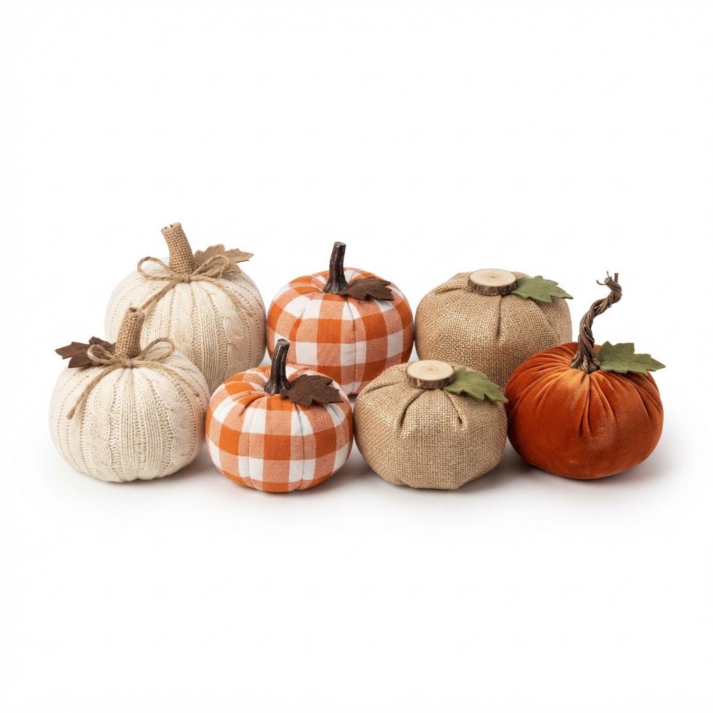 Faux Pumpkin Fall Decor Set