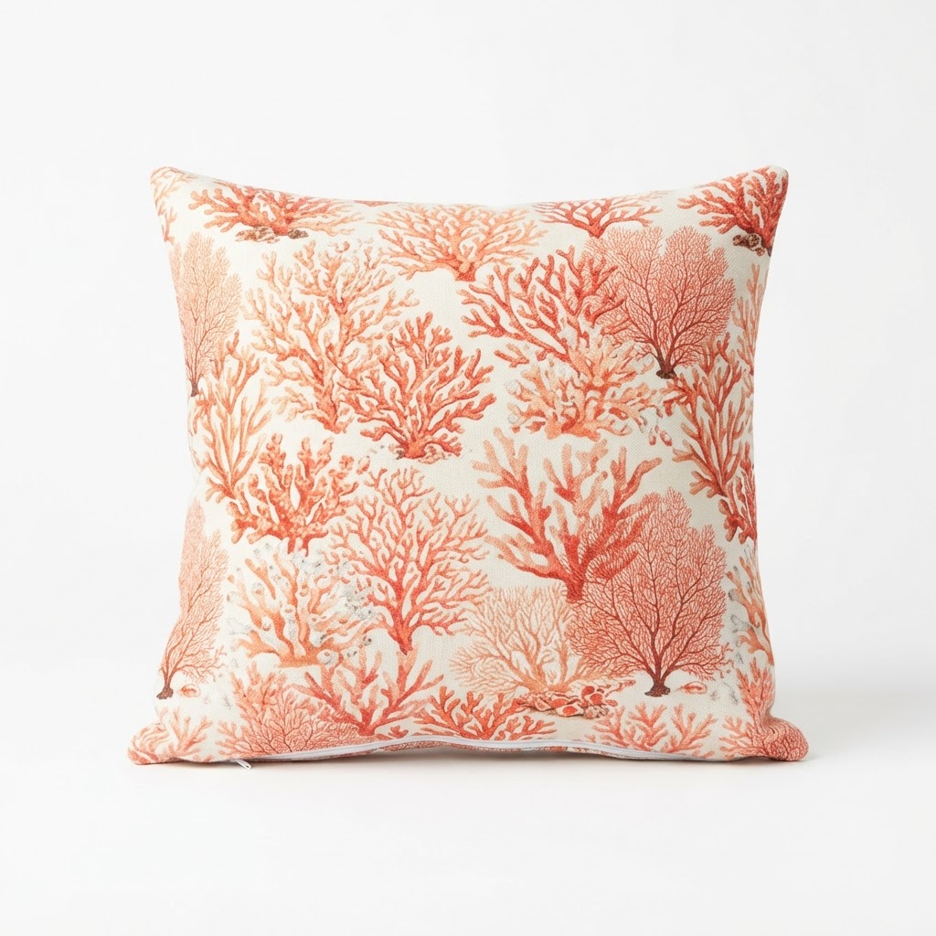 Coral Print Throw Pillows