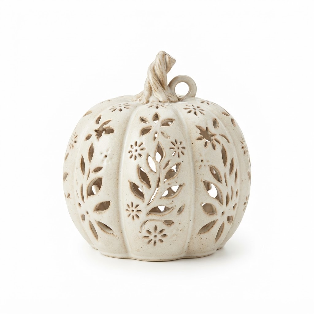 Ceramic Pumpkin Luminary