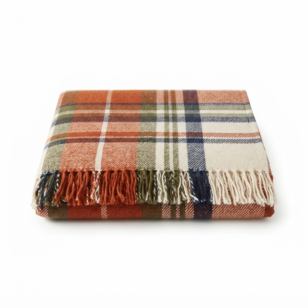 Plaid Soft Cotton Throw Blanket