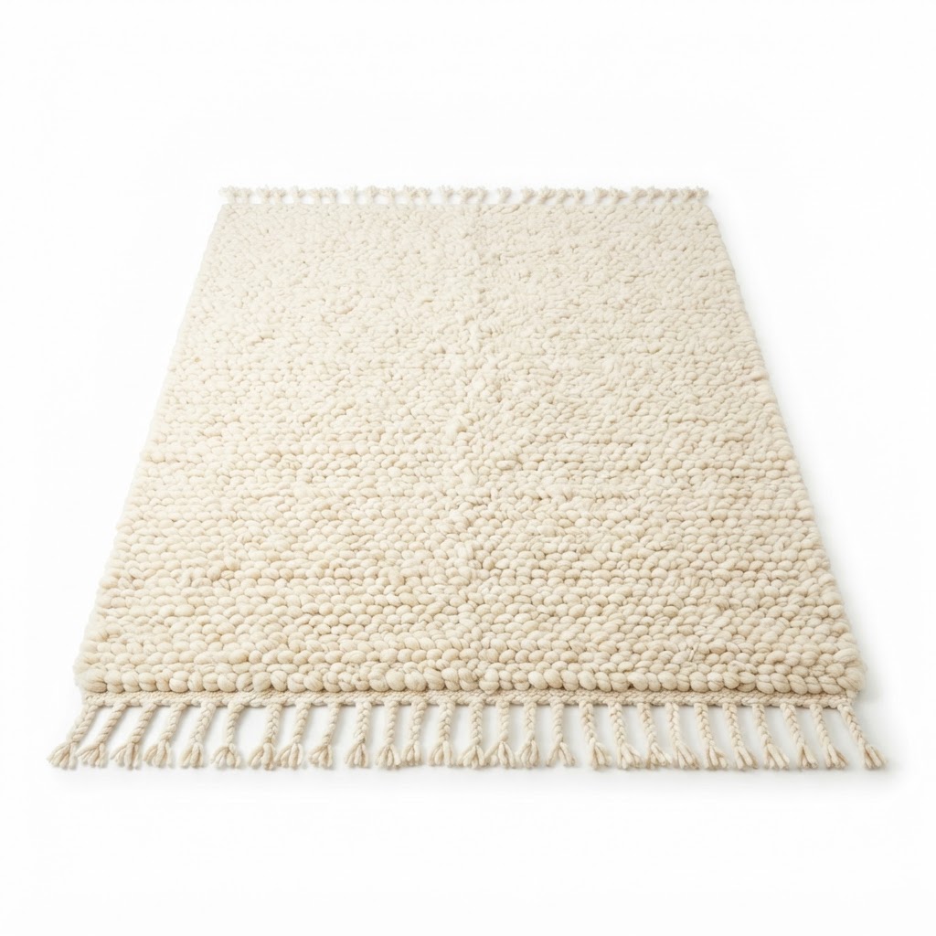 core White Wool Area Rug