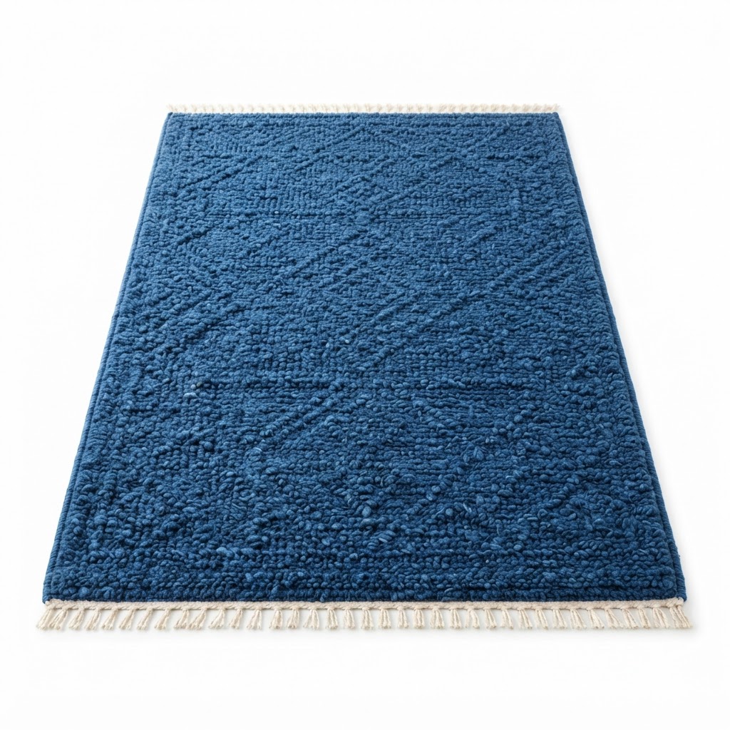Textured Blue Area Rug