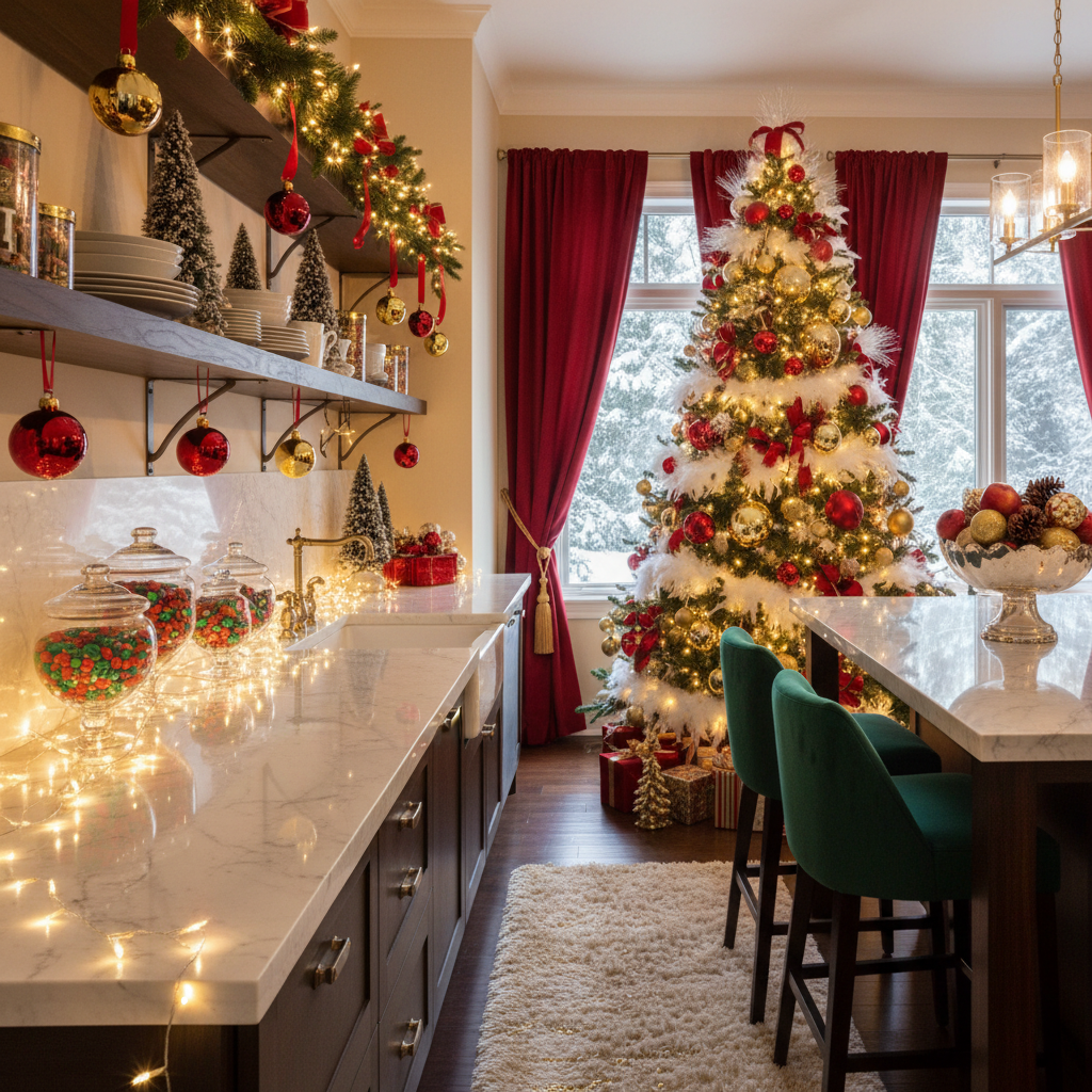 Glam Christmas Kitchen