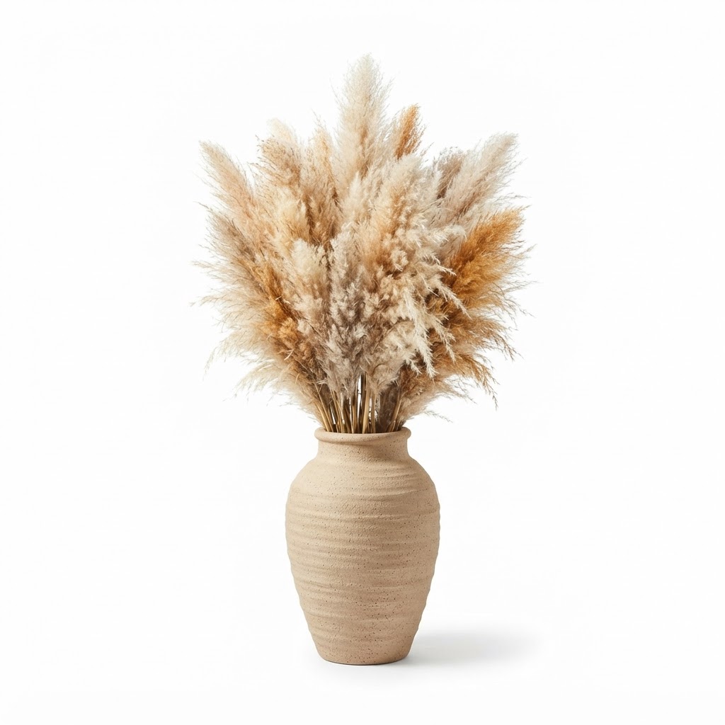 Dried Pampas Grass Floor Vase