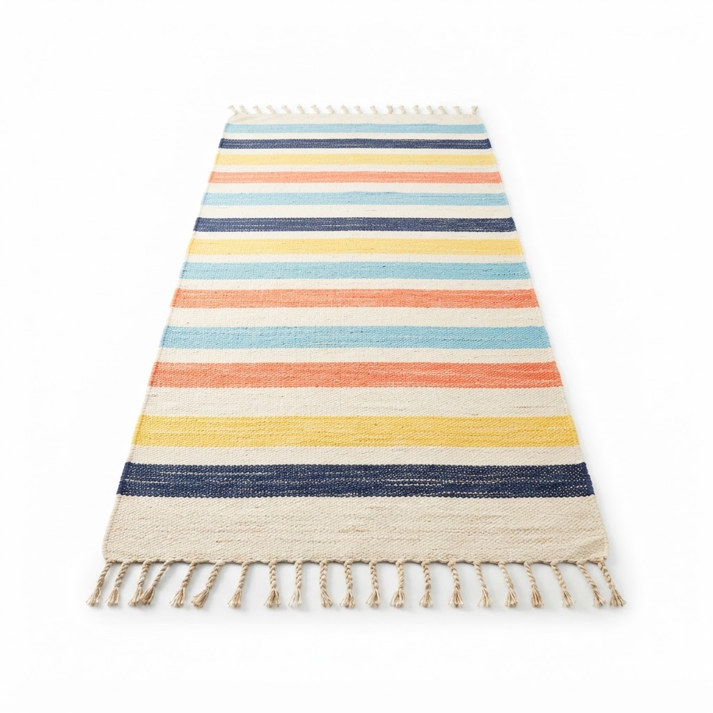 Summer Striped Cotton Runner Rug