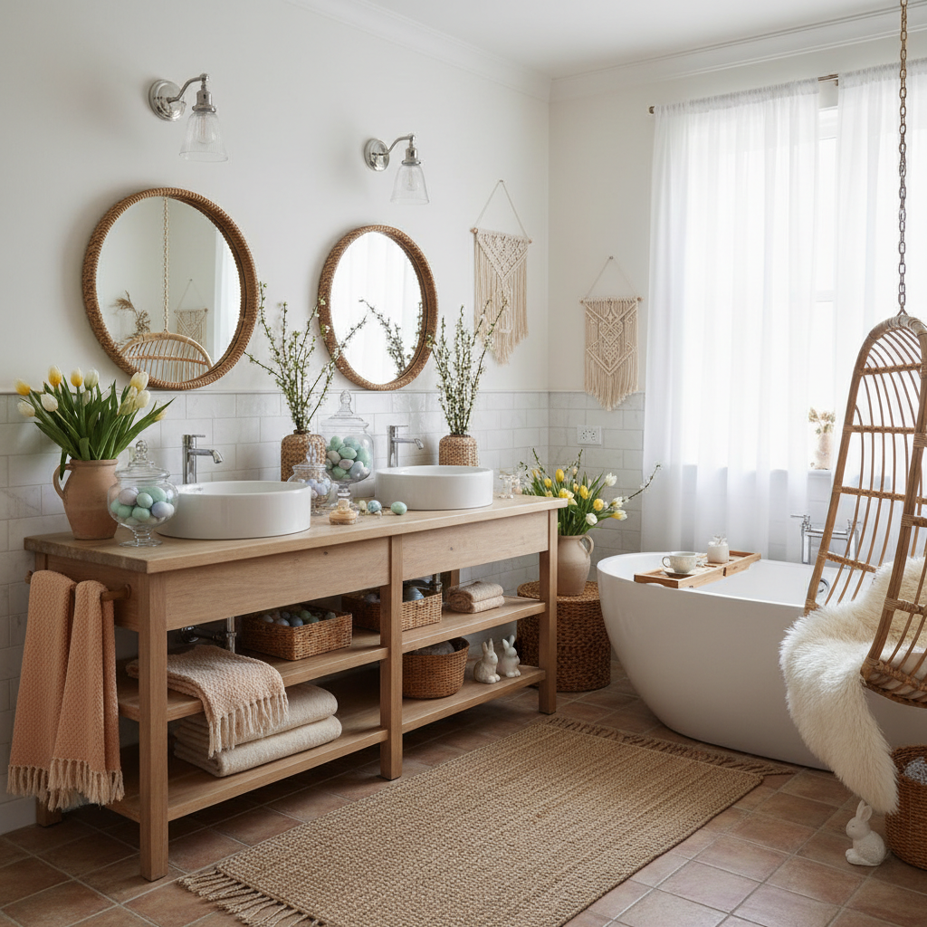 Boho Easter Master Bathroom