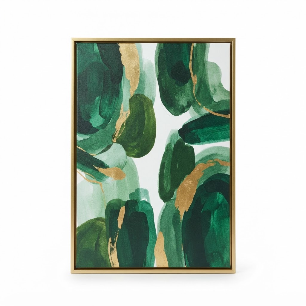 Abstract Green and Gold Wall Art