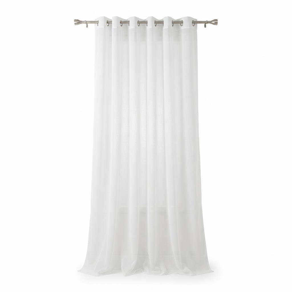 Transitional White Chiffon Window Curtains