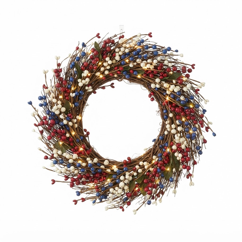 Lighted Berry Wreath