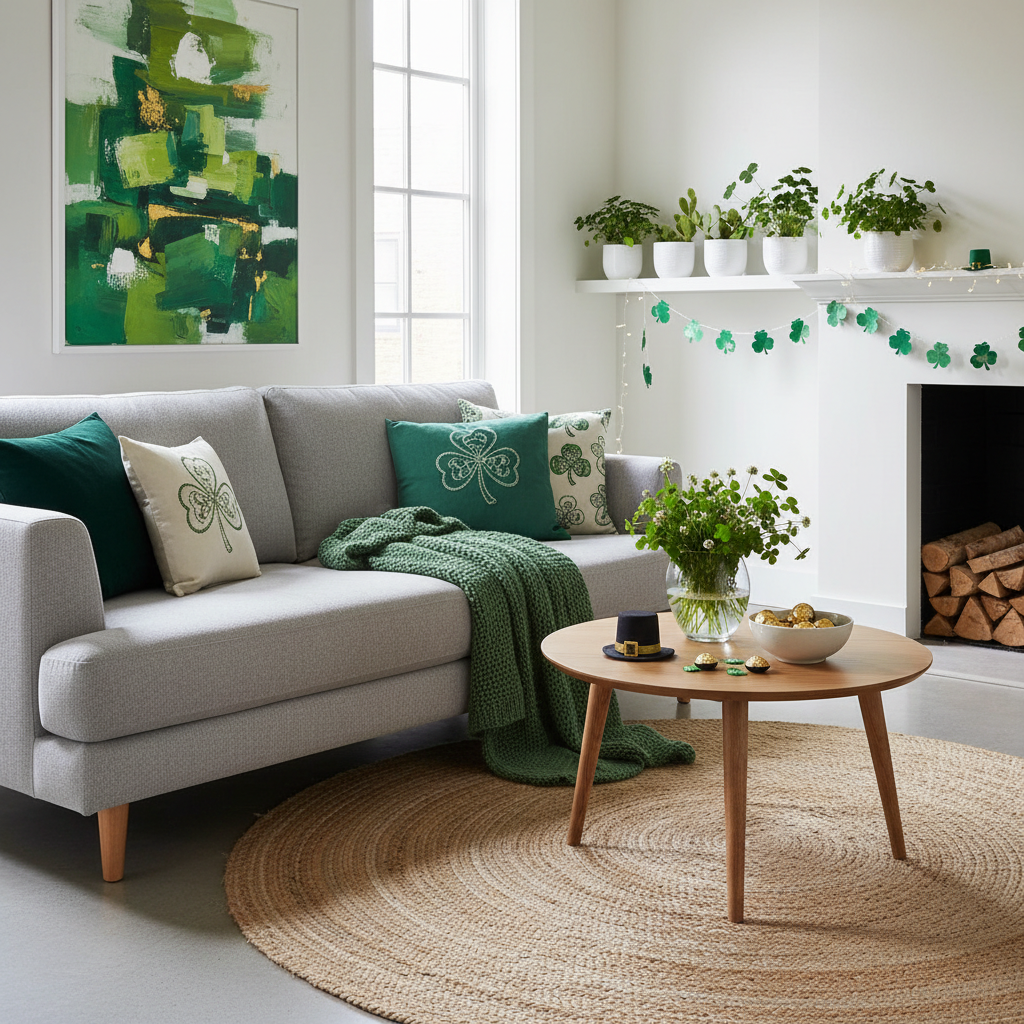 Minimalist St. Patrick's Day Living Room