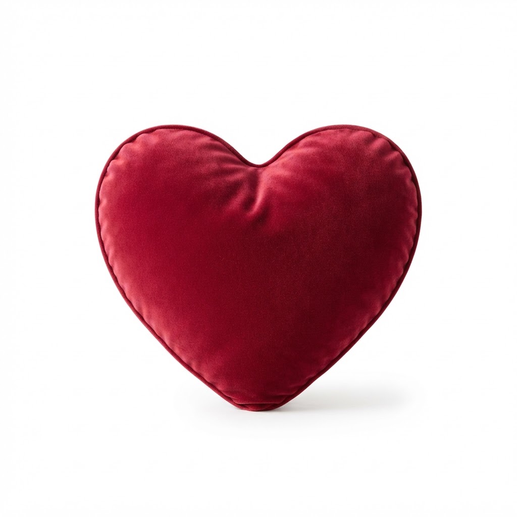 Sophisticated Velvet Heart Toss Pillow
