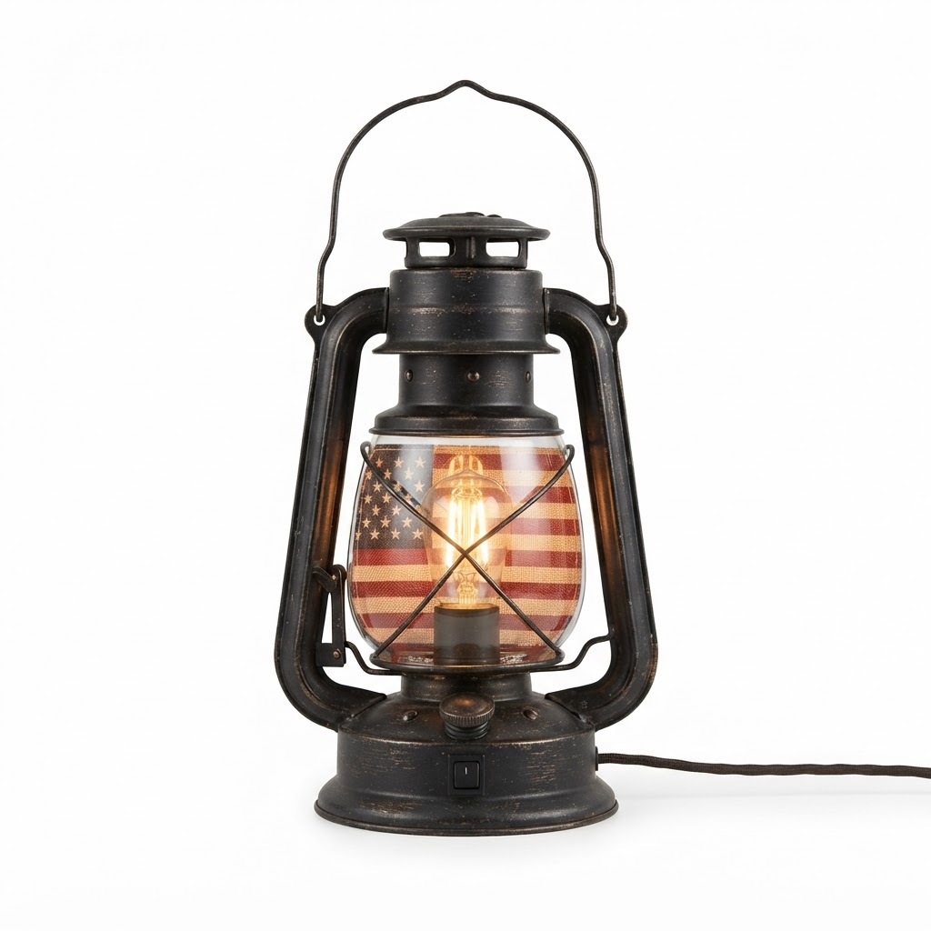 Metal Lantern Table Lamp