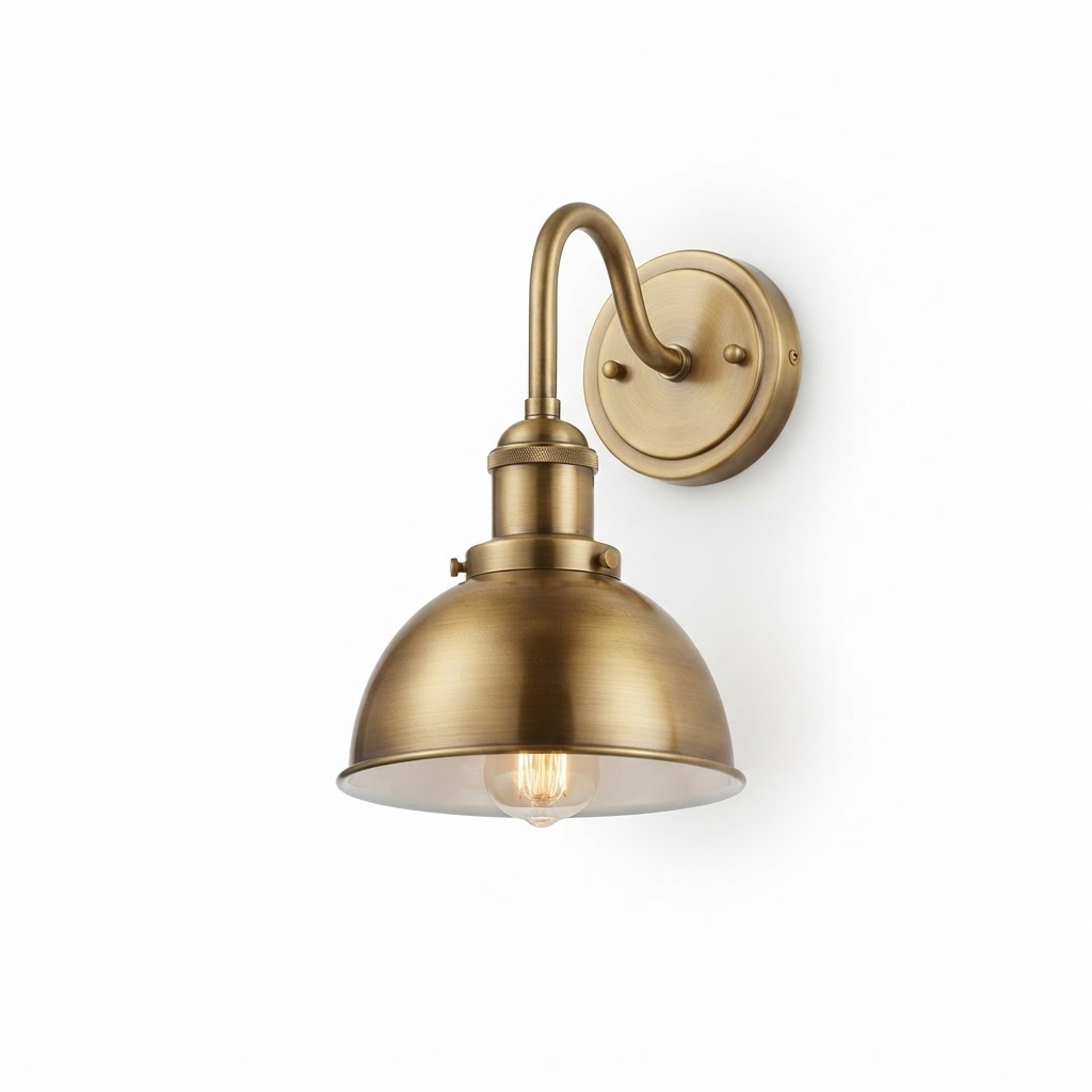 Brass Goose-Neck Wall Sconces