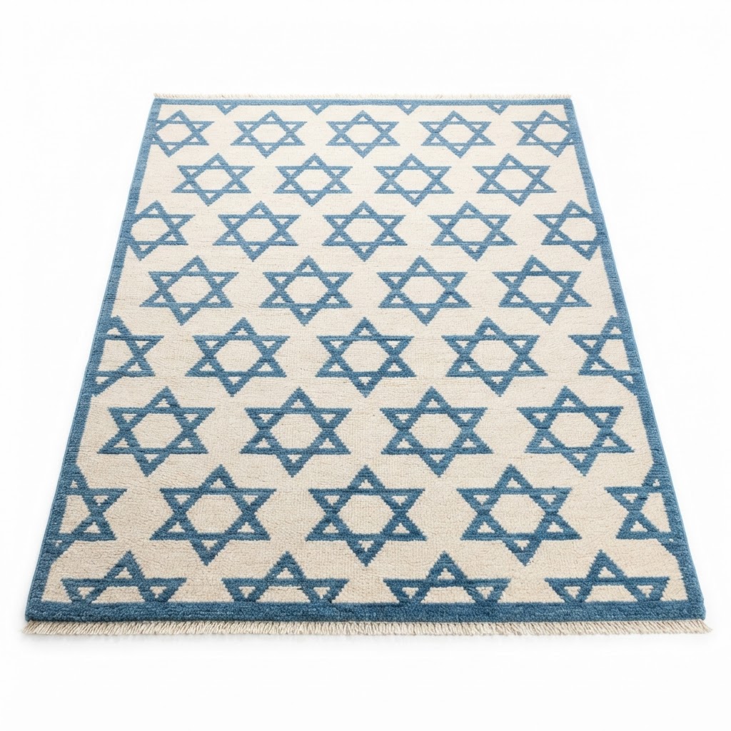 Blue Star Patterned Area Rug