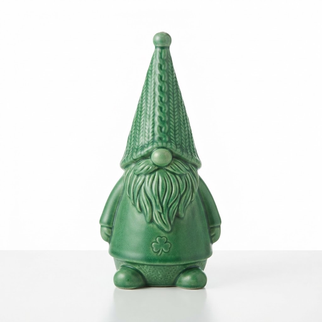 Ceramic Green Tabletop Gnome
