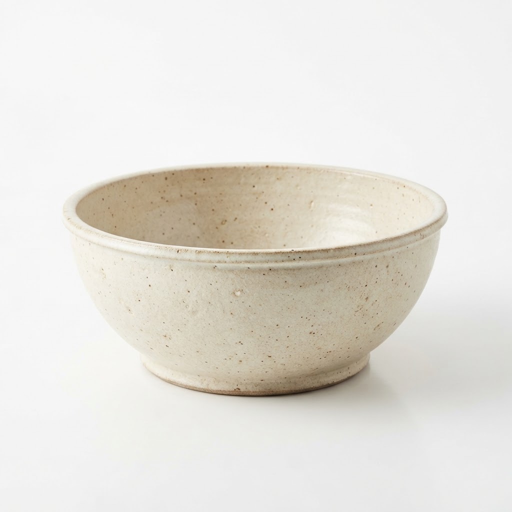 Cream Stoneware Fruit Bowl