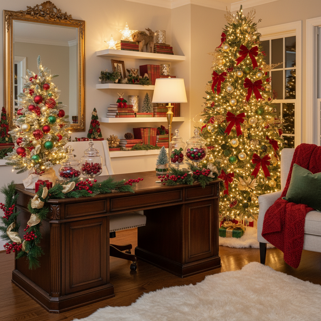 Glam Christmas Home Office