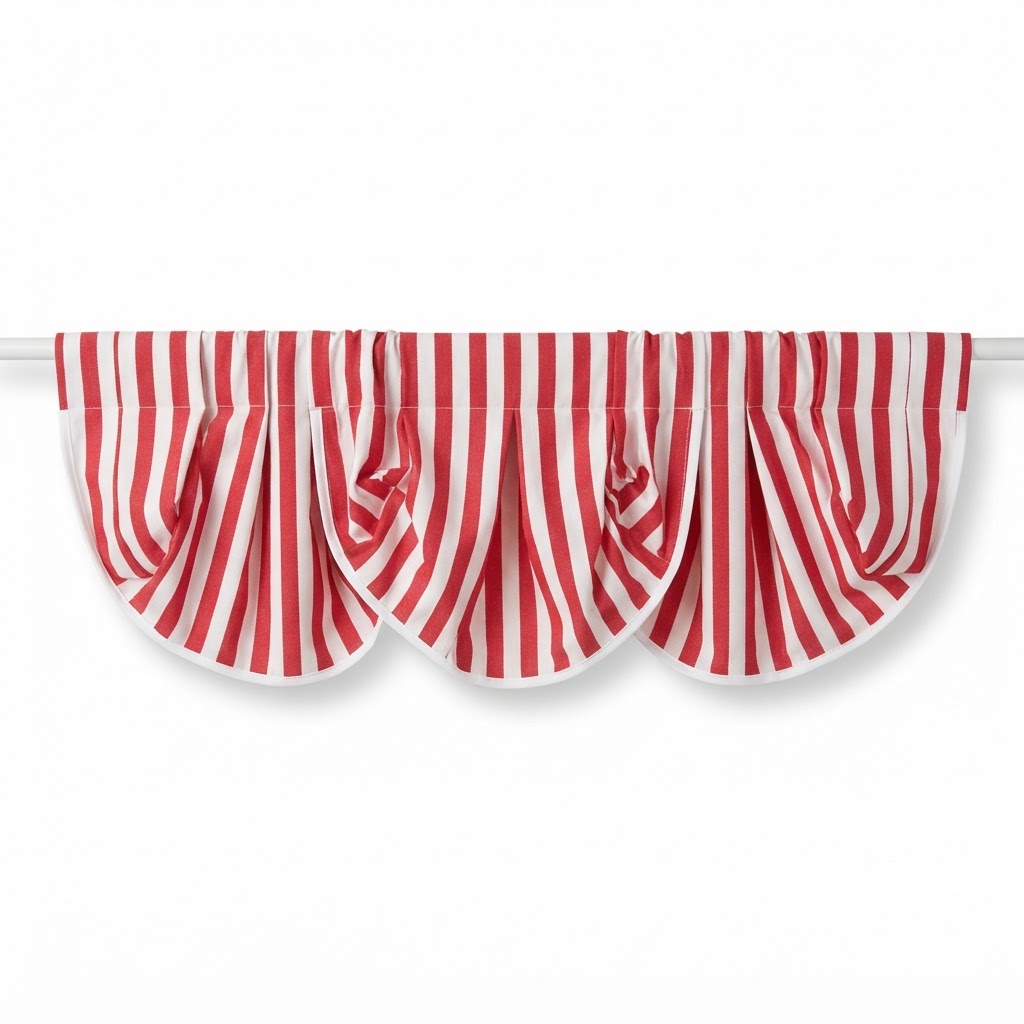 Red and White Bunting Valance