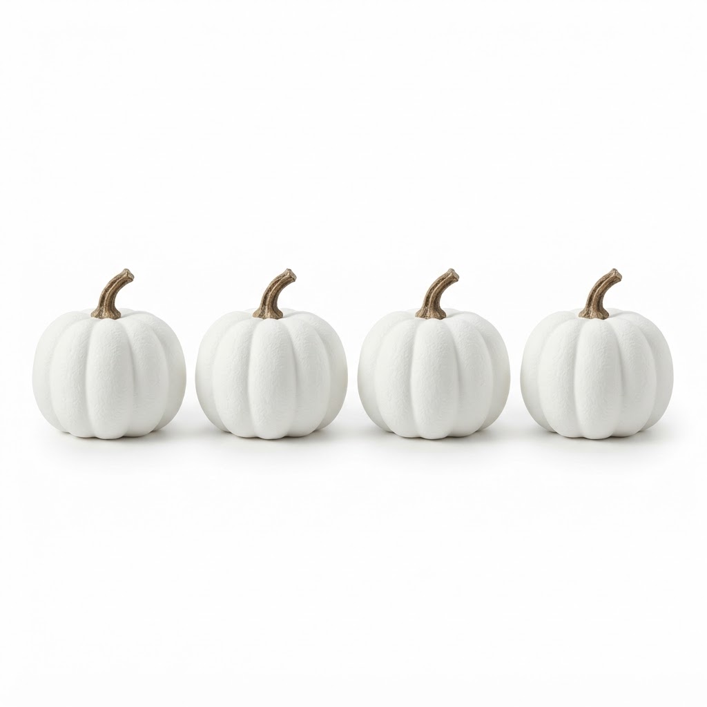 White Faux Pumpkin Set