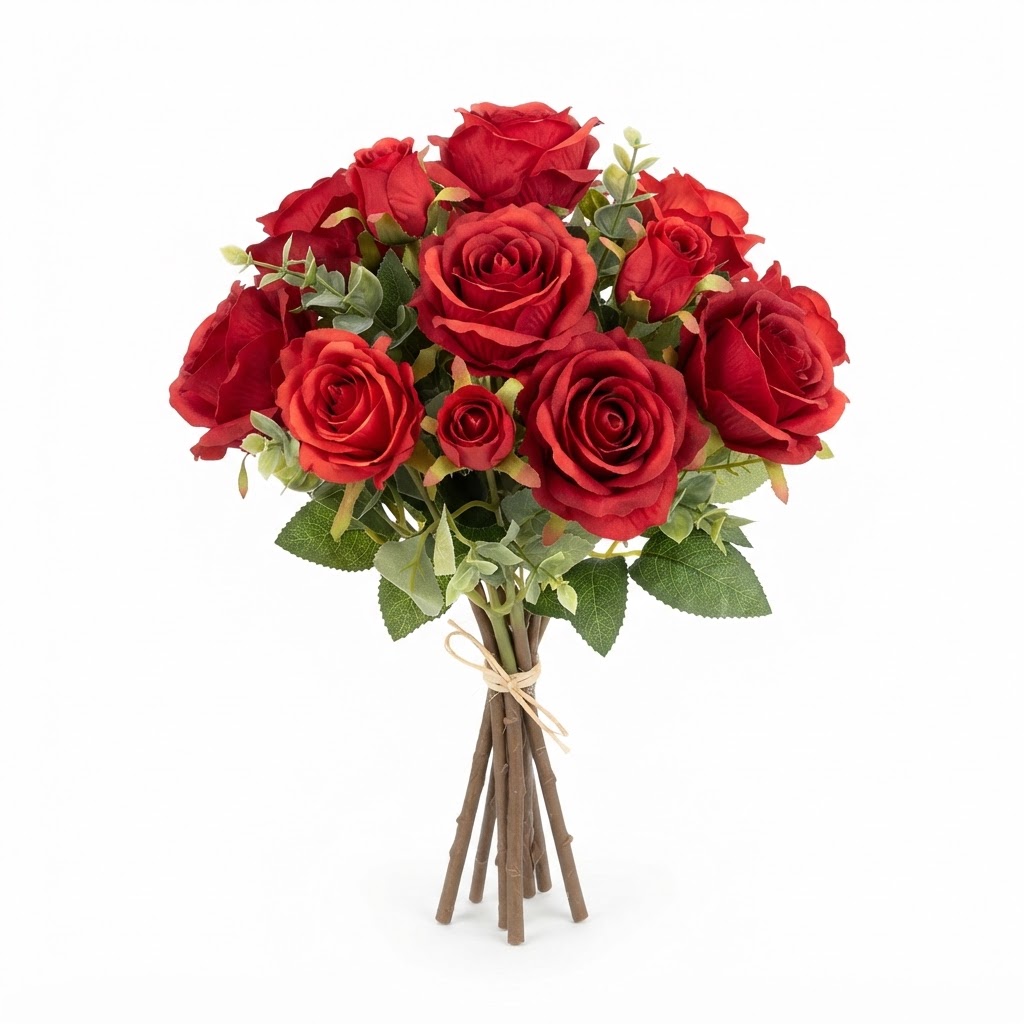 Faux Red Rose Bouquet