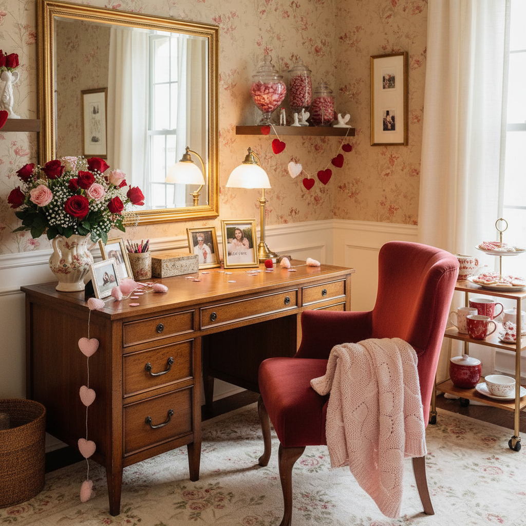Traditional Valentine's Day Home Office