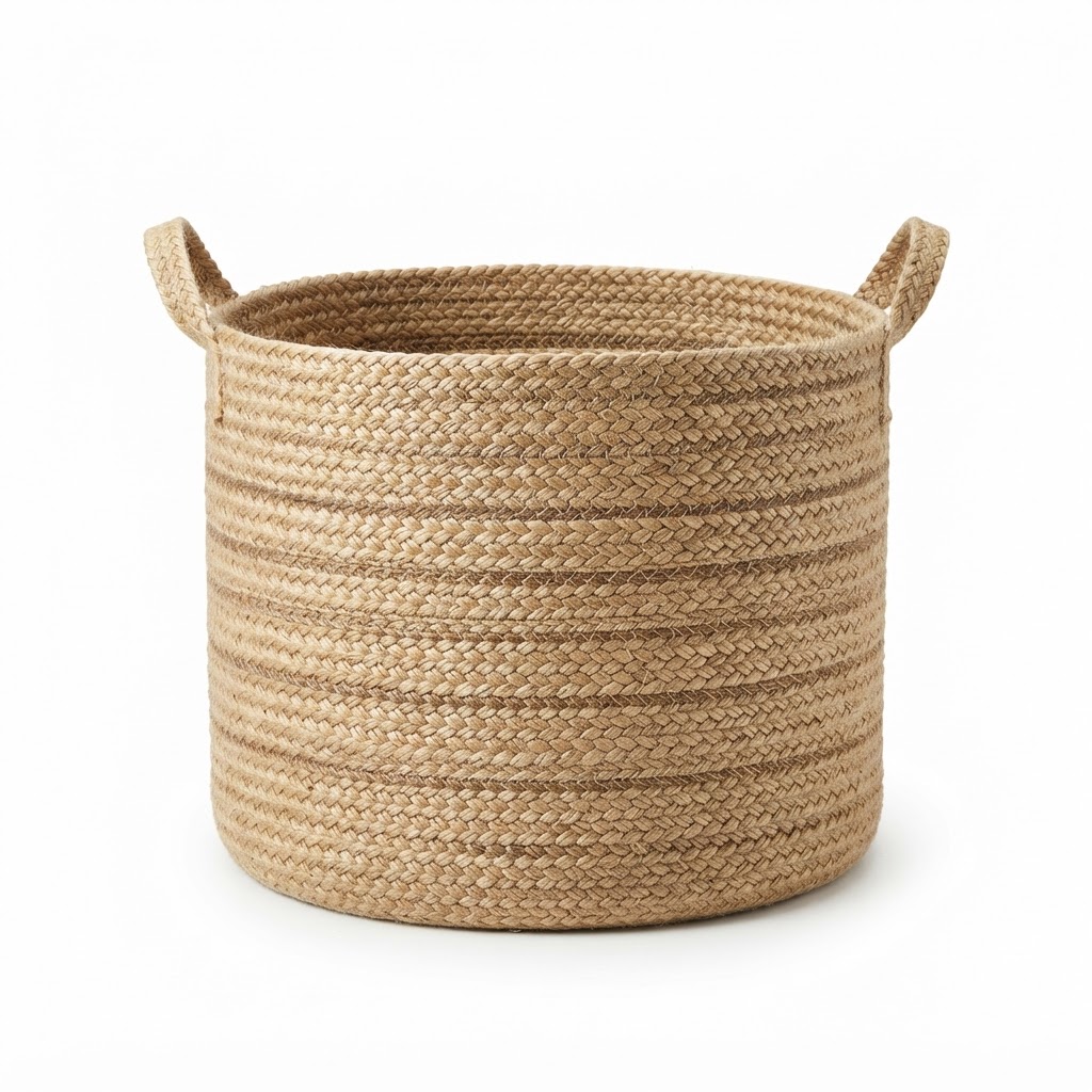 Transitional Jute Woven Storage Basket