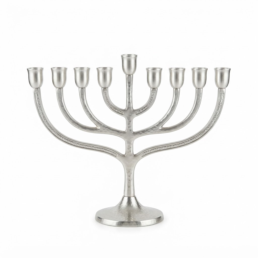 Silver Metal Menorah