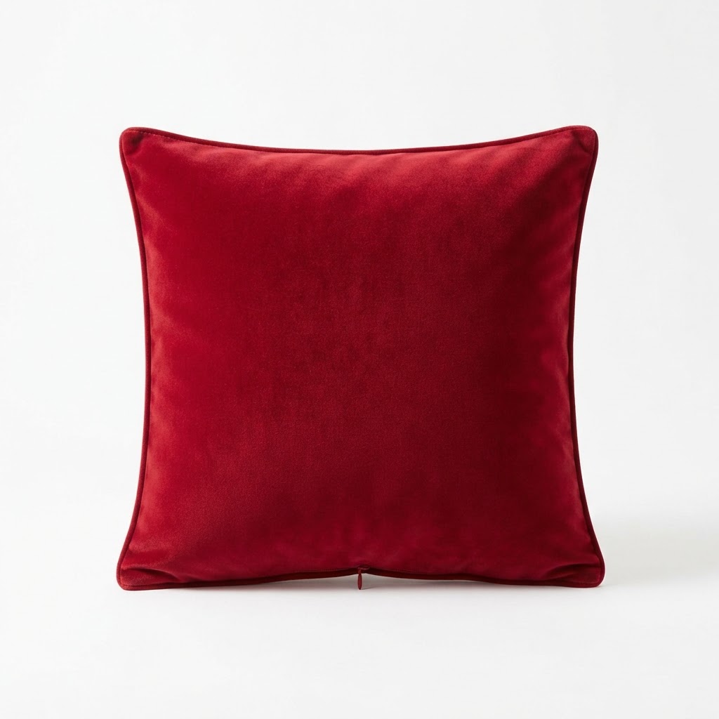 Velvet Deep Red Pillow Cover