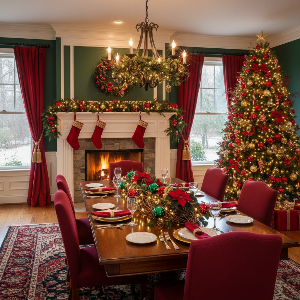 Traditional Christmas Dining Room