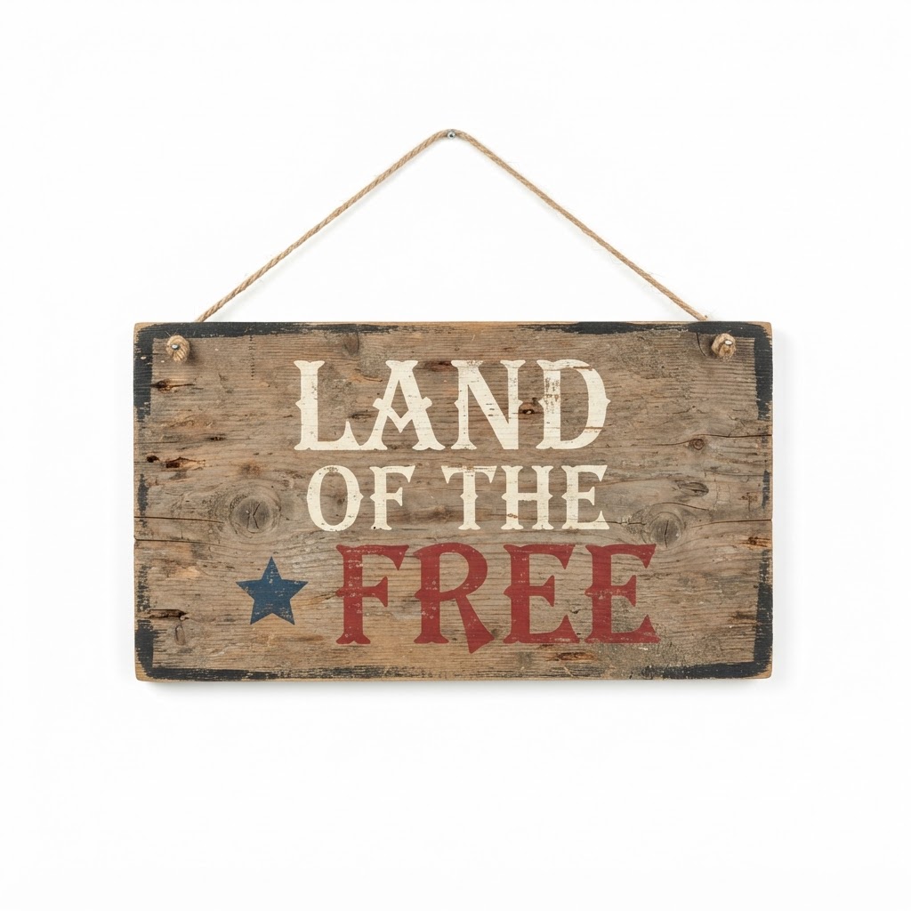 Land of the Free Wall Sign