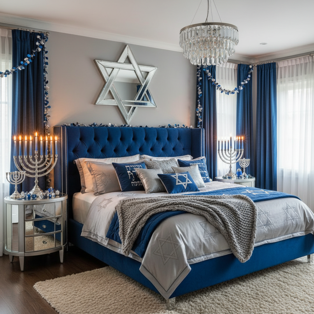 Glam Hanukkah Master Bedroom