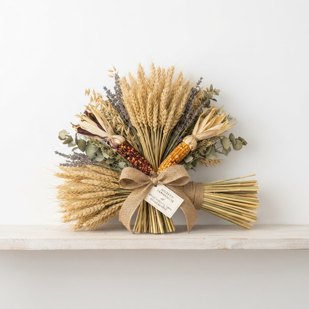 Dried Wheat and Corn Decor Bundle