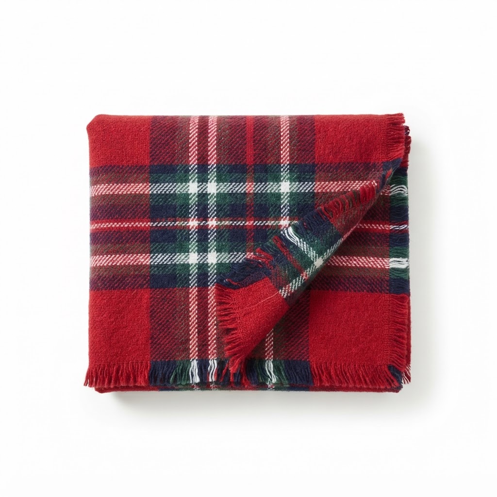Red Plaid Throw Blanket