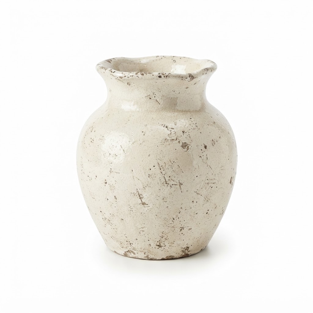 Distressed Ceramic Flower Vase