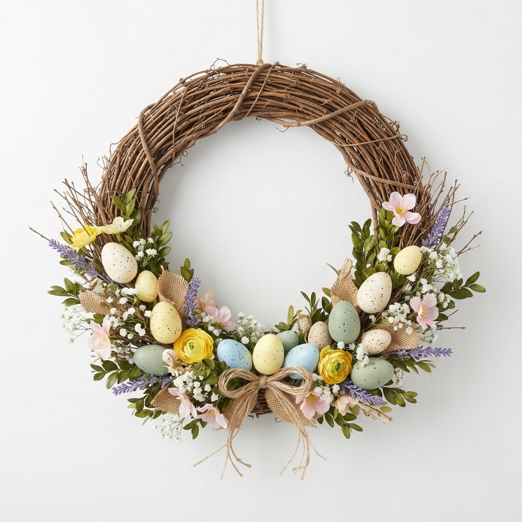 Twig Floral Easter Wreath