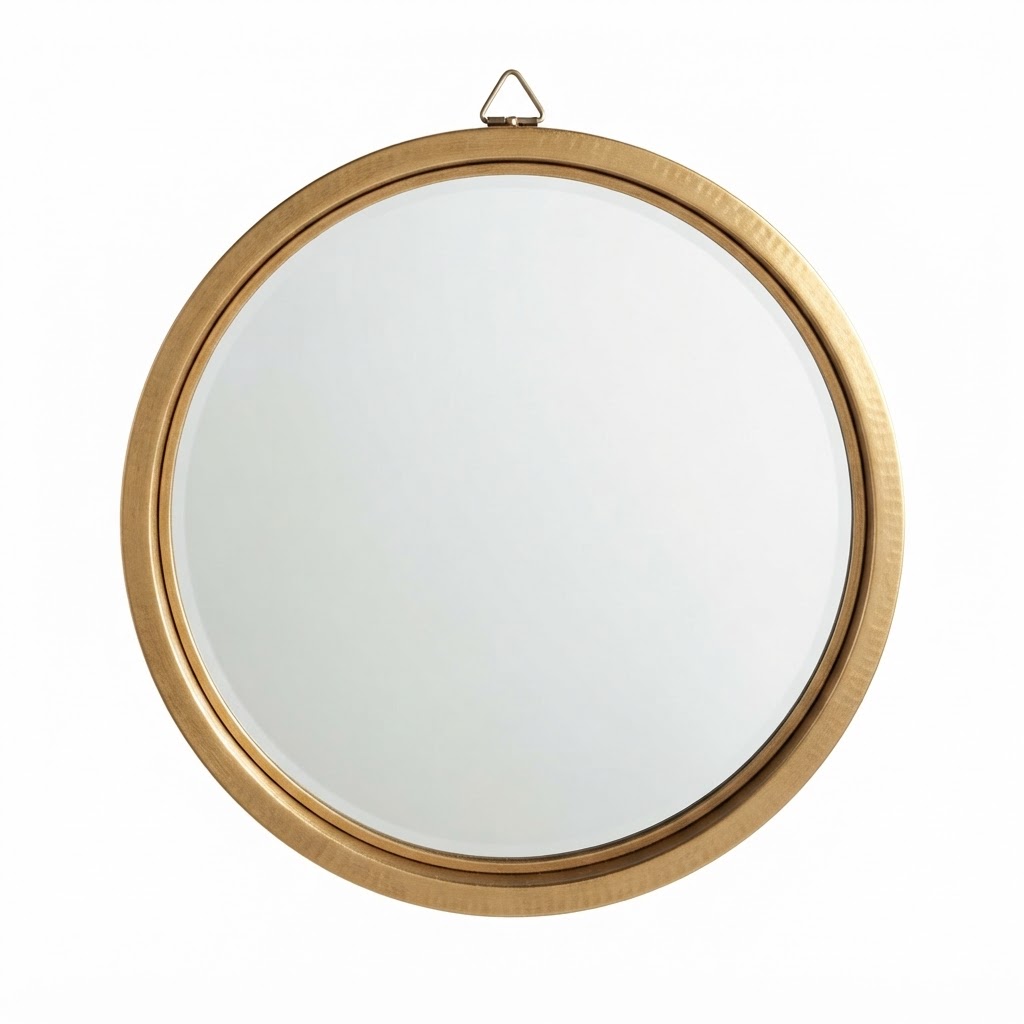 Round Gold Framed Wall Mirror