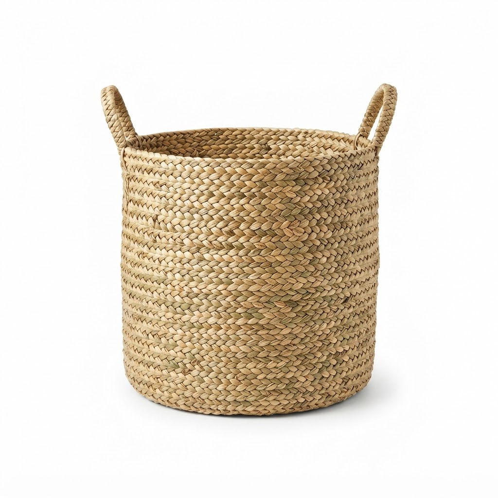Transitional Woven Seagrass Floor Basket