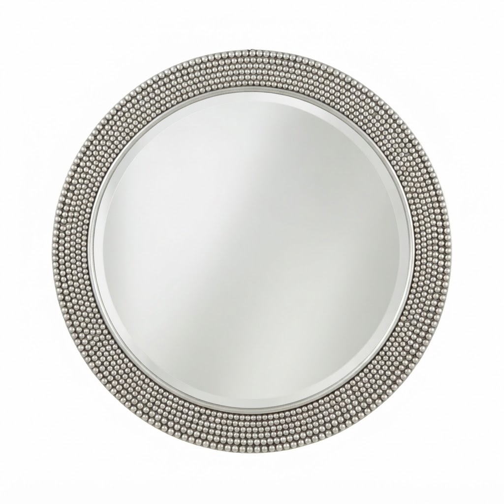 Round Beaded Wall Mirror