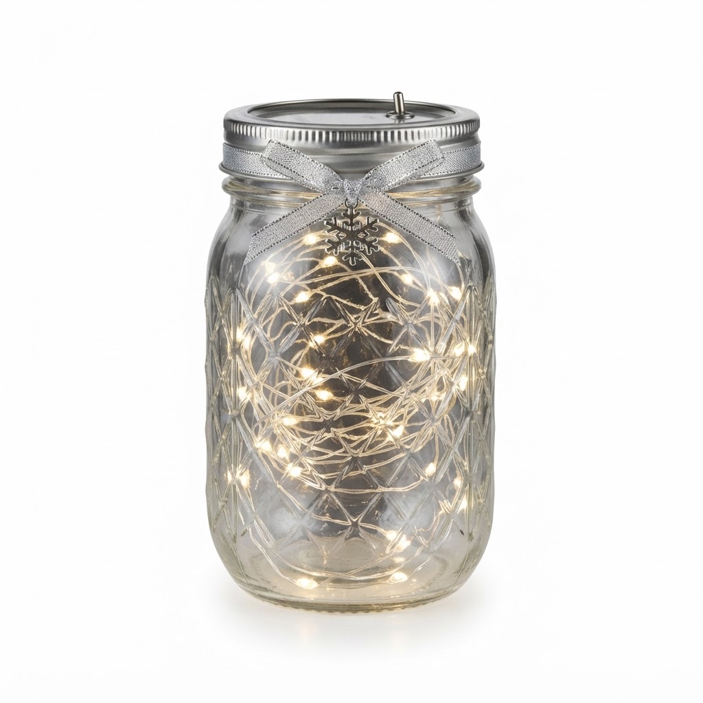 Silver Fairy Light Jar
