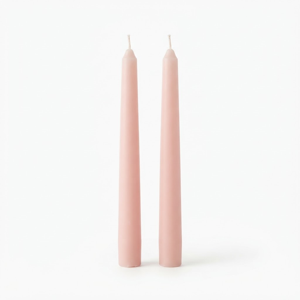 Set of Blush Pink Taper Candles