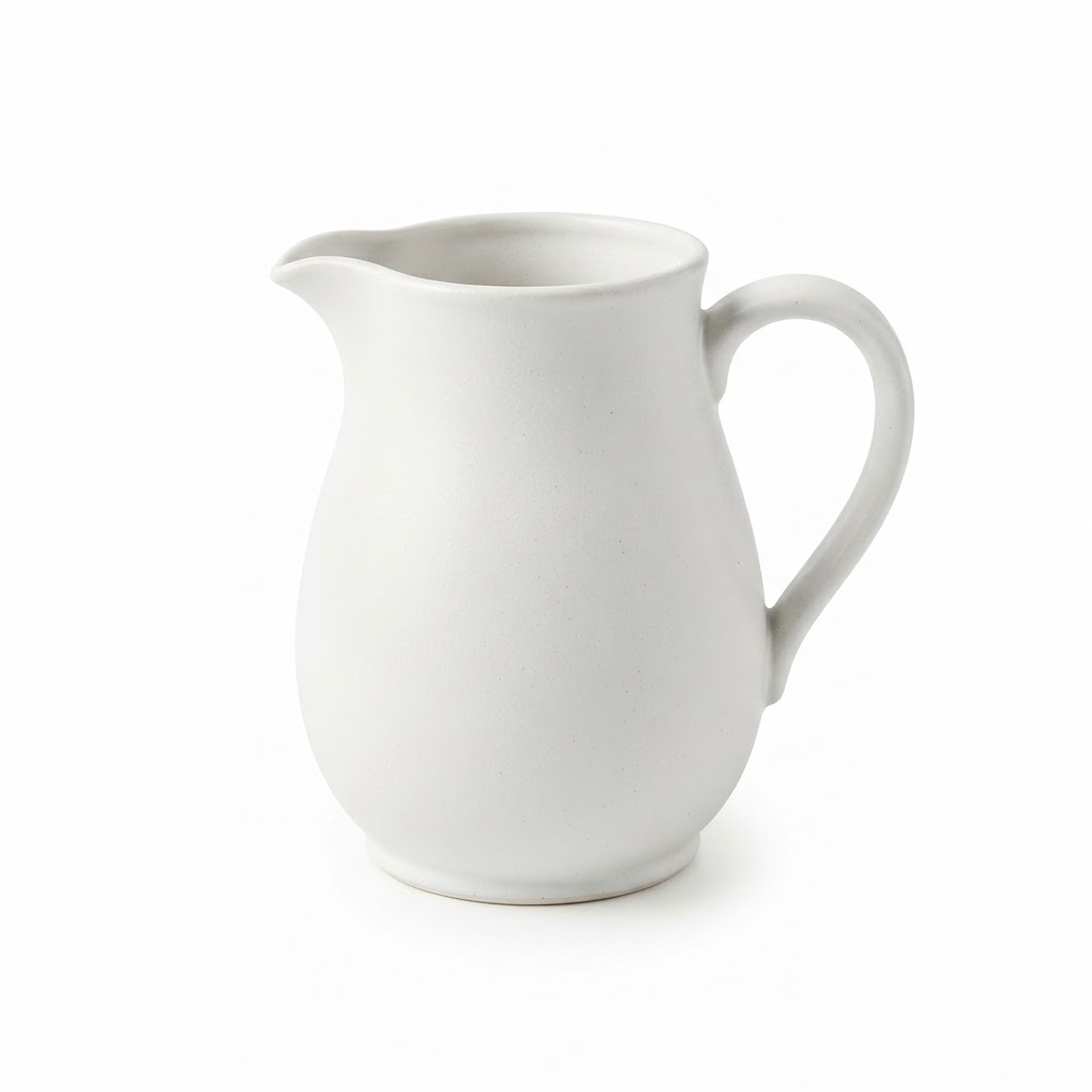White Ceramic Pitcher Vase