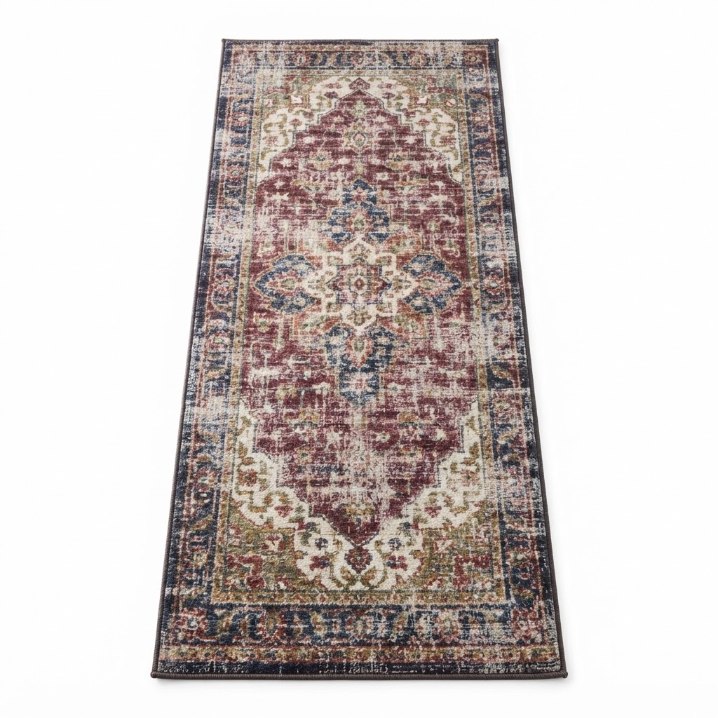 Distressed Persian Style Bath Runner